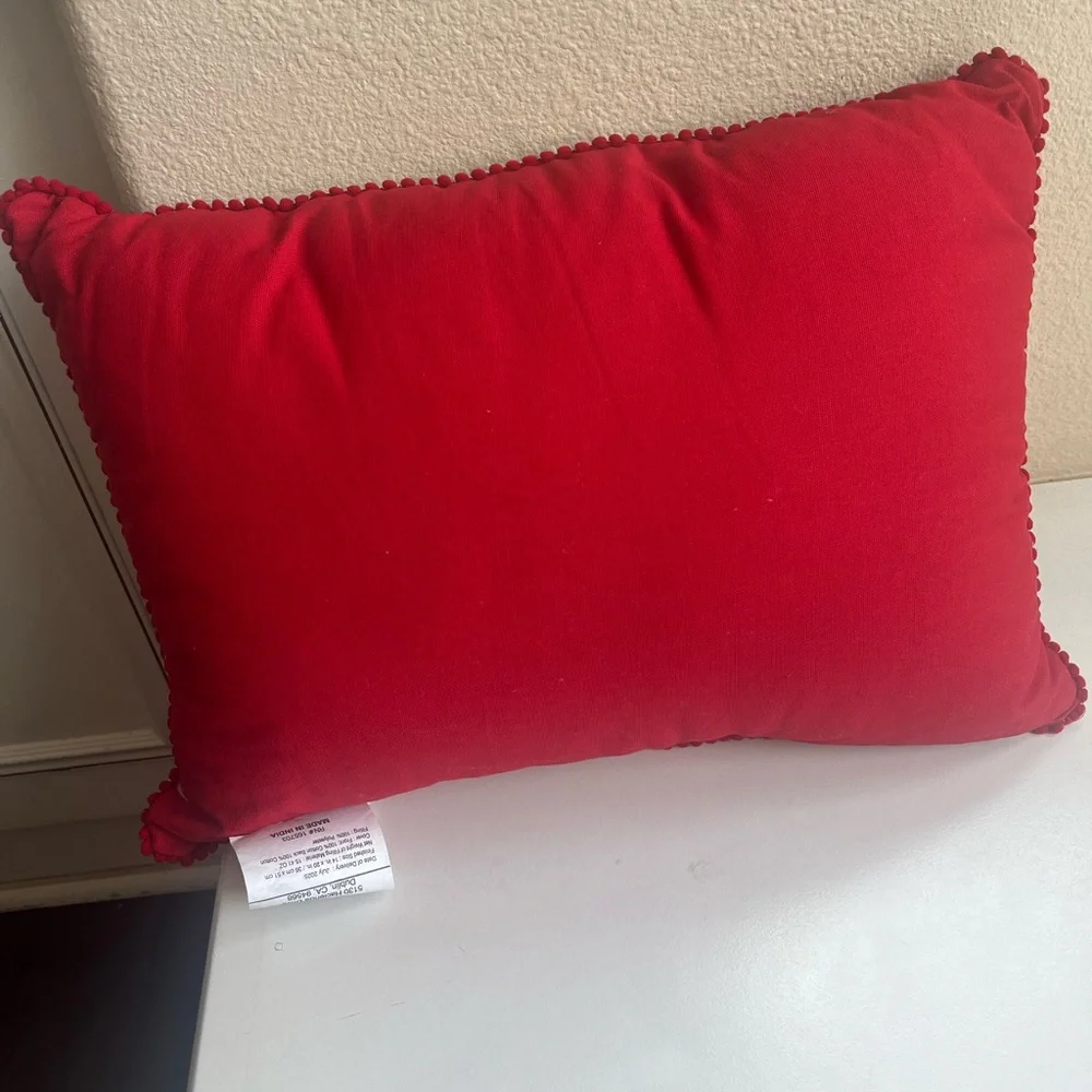 Christmas Dachshund Holiday Pillow - Red and Brown